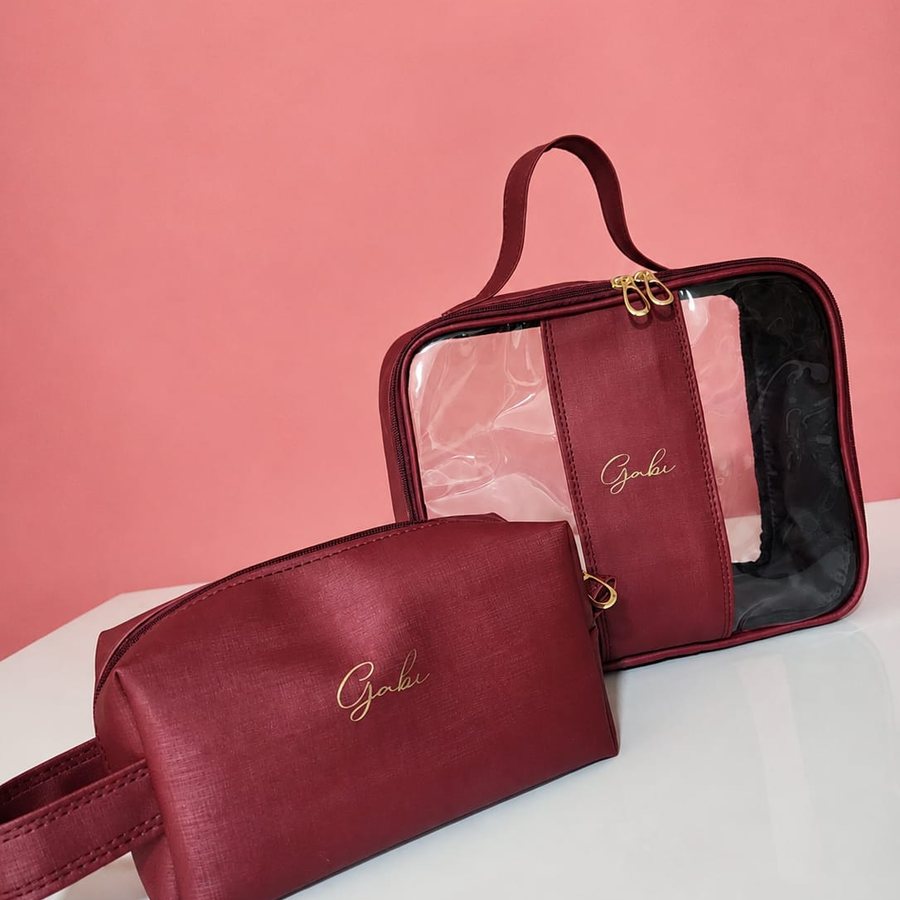 Necessaire Duo personalizado com nome bordado - Lene Mimos